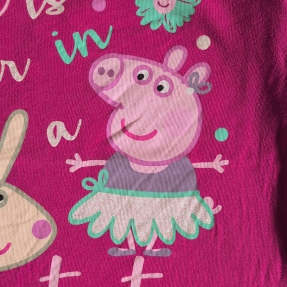 peppa pig ballet graphic cotton long sleeve shirt 2T toddler girls - Picture 4 of 7